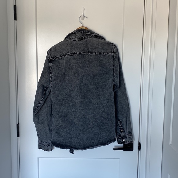 Wild Horse Black Distressed Wash Denim Jacket - Picture 2 of 6